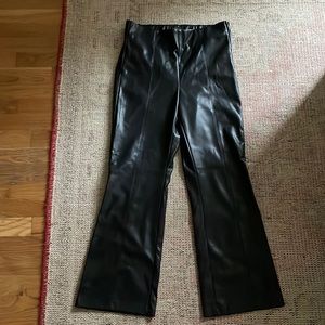 Vegan leather cropped high rise pants